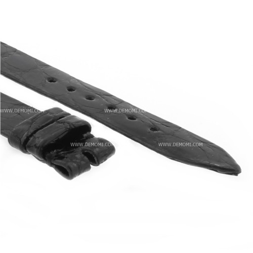 CHOPARD Cinturino Coccodrillo Nero Lucido 14/11 mm