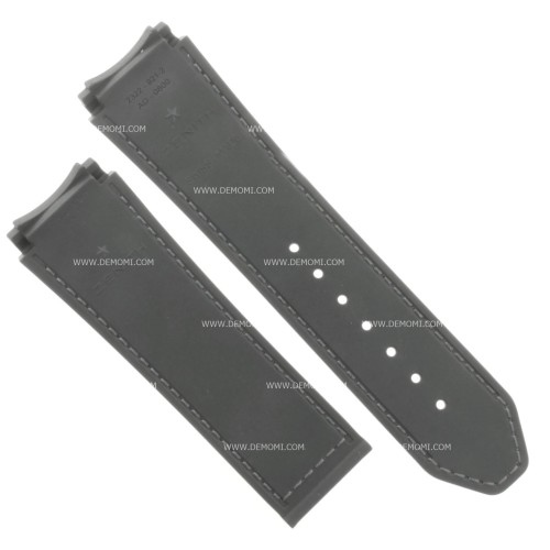 Zenith Cinturino Caucciù Nero 23/22 mm effetto cordura Defy El Primero 21 , 95.9002.9004 cucito grigio