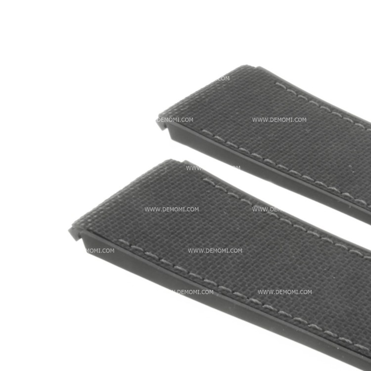 Zenith Cinturino 27.00.2322.921 Caucciù Nero 23/22 mm effetto cordura Defy 21 cuciture grigie