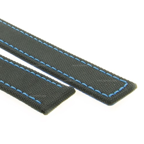 Tag Heuer Cinturino Carrera FC6363 Nero carbon fiber misure 20/18 mm cuciture blu