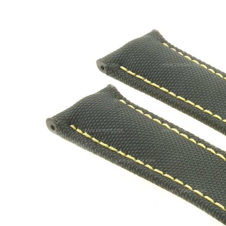 Tag Heuer Cinturino Carrera FC6361 Nero carbon fiber misure 21/18 mm cuciture gialle