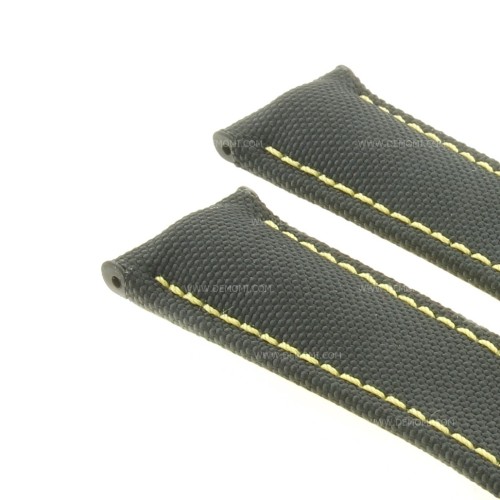 Tag Heuer Cinturino Aquaracer FC6361 sintetico Nero 21/18 cuciture gialle WAY201, CAY211..