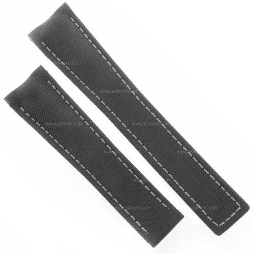 Tag Heuer Cinturino Aquaracer FC6364 sintetico Nero 20/18 mm cuciture grigie WAY218, WAY211.
