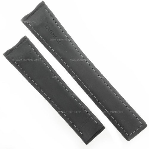 Tag Heuer Cinturino Carrera FC6364 Nero carbon fiber misure 20/18 mm cuciture grigie