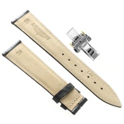 Longines Cinturino L682101263 FDG Stampa Alligatore Nero 20/16 mm Heritage 2