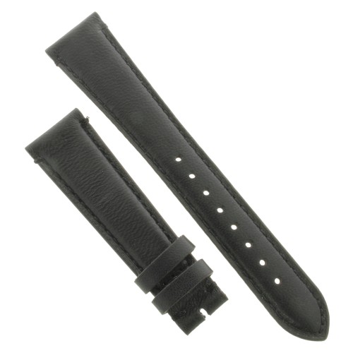 Cinturino Agnello Cucito a Mano Nero opaco 20/16 mm classico