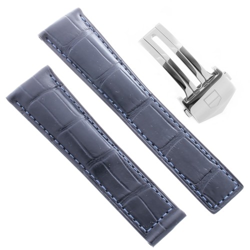 Tag Heuer Cinturino Monaco FC6183 FDA Alligatore Blu 22/18 mm