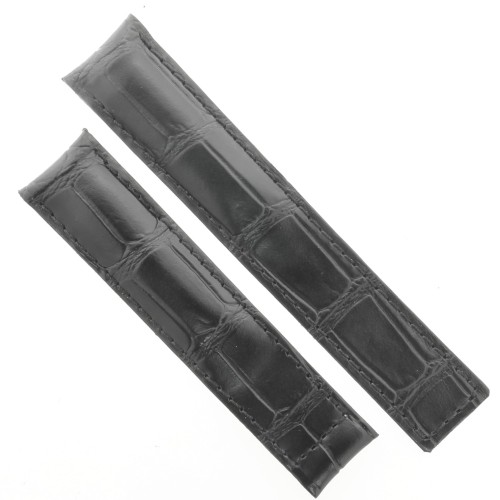 Tag Heuer Cinturino Carrera Stampa Alligatore Nero Aftermarket Compatibile 19/18 mm