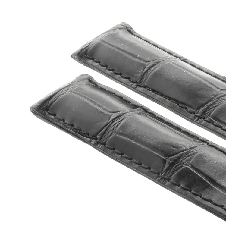 Tag Heuer Cinturino Carrera Stampa Alligatore Nero Aftermarket Compatibile 19/18 mm