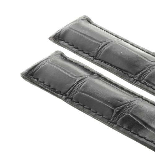 Tag Heuer Cinturino Carrera Stampa Alligatore Nero Aftermarket Compatibile 19/18 mm