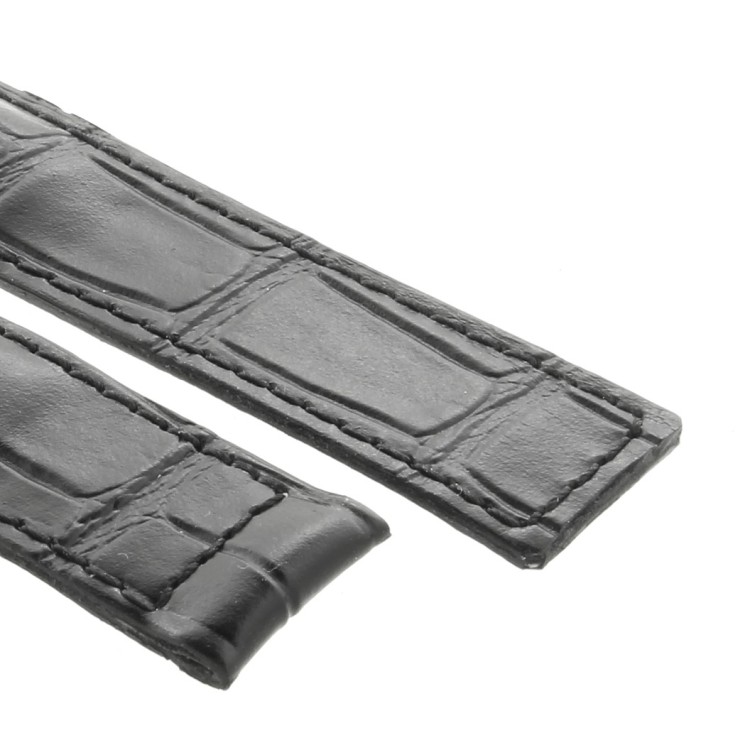 Tag Heuer Cinturino Carrera Stampa Alligatore Nero Aftermarket Compatibile 19/18 mm