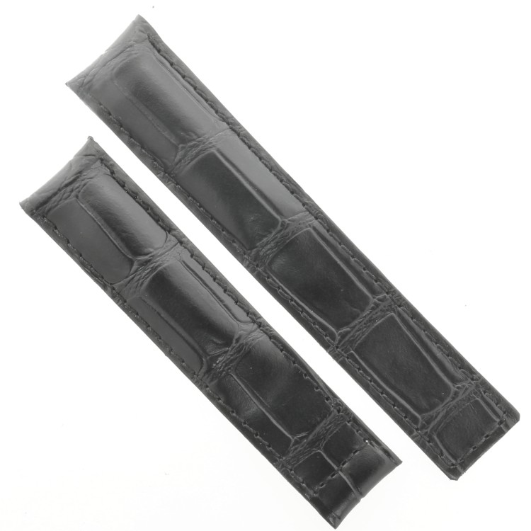 Cinturino Misure adatte a Tag Heuer Carrera Stampa Alligatore Nero 19/18 mm.