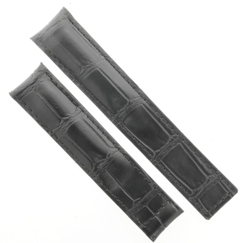 Tag Heuer Cinturino Carrera Stampa Alligatore Nero Aftermarket Compatibile 19/18 mm