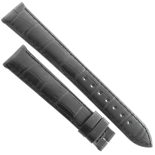 Longines Cinturino Stampa Coccodrillo Nero Lucido 16/14 mm.