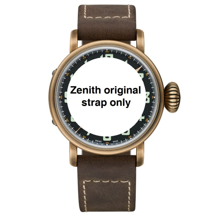 Zenith Cinturino 27.00.2321.753 Pelle Nubuck marrone oily con interno in Caucciù  23/21 mm per orologio e cronografo Type 20