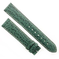 Zenith Cinturino Squalo Verde 18/16 mm cucito bianco. Spessore 3 mm lunghezza 75/114 mm