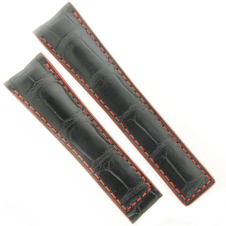 Tag Heuer Cinturino Carrera Alligatore FC6301  Nero interno rosso 22/18