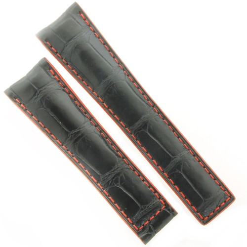 Tag Heuer Cinturino Carrera Alligatore FC6301  Nero interno rosso 22/18