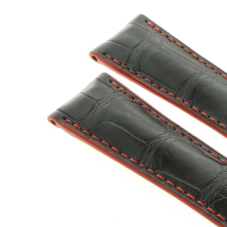 Tag Heuer Cinturino Carrera Alligatore FC6301  Nero interno rosso 22/18
