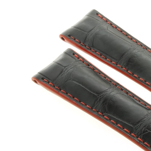 Tag Heuer Cinturino Carrera Alligatore FC6301  Nero interno rosso 22/18