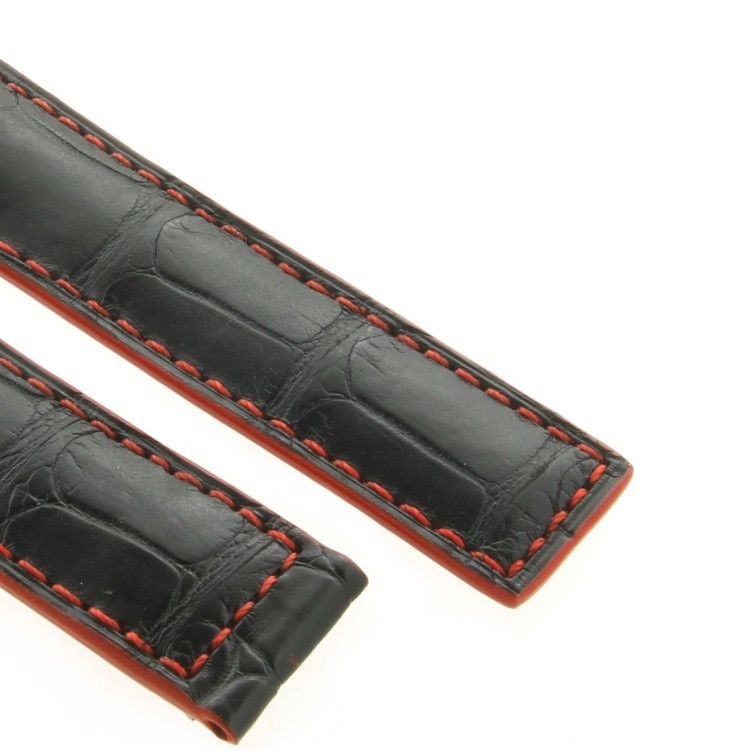 Tag Heuer Cinturino Carrera Alligatore FC6301  Nero interno rosso 22/18
