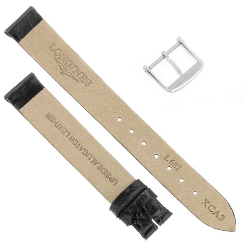 Longines Cinturino Alligatore L682113728 FA Nero Lucido 14/14 mm