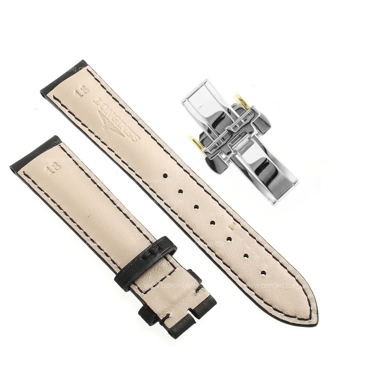	Longines Cinturino  Pelle  Nero 18/16 mm Heritage