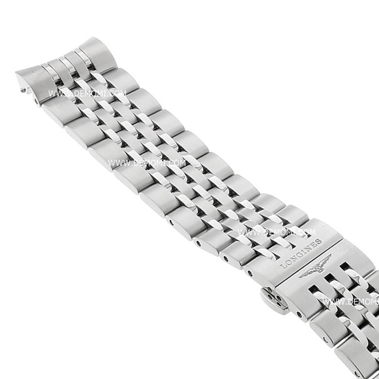 Longines bracciale in acciaio per collezione Record. Ansa 20mm. Per orologio diametro 40mm L 2.821.4