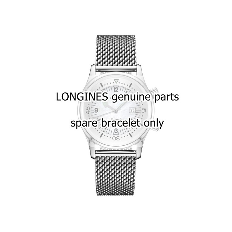 Longines Bracciale Mesh in Acciaio per Legend Diver. Ansa 19 mm. Cassa 36 mm L3.374.4