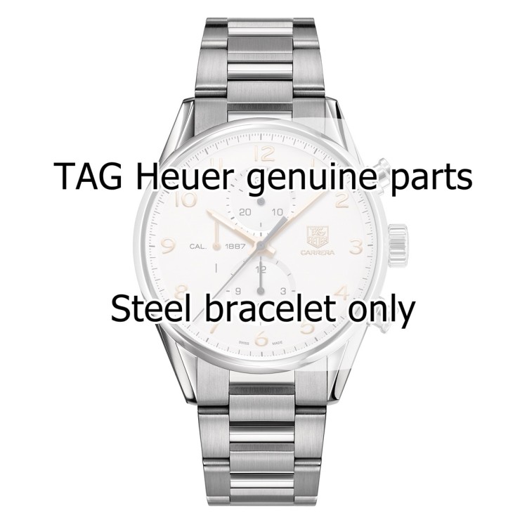 Tag Heuer Bracciale BA0799 in acciaio per Carrera cronografo 43 mm ansa 22 mm