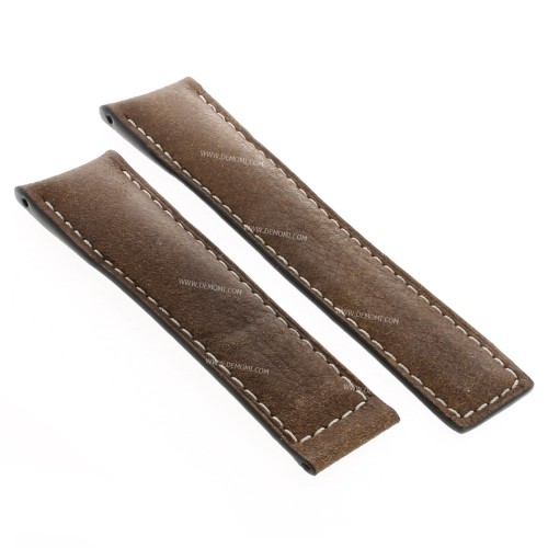 Tag Heuer Cinturino per Carrera CV2A84 FC6394 Pelle Marrone misure 22/20 mm cuciture chiare