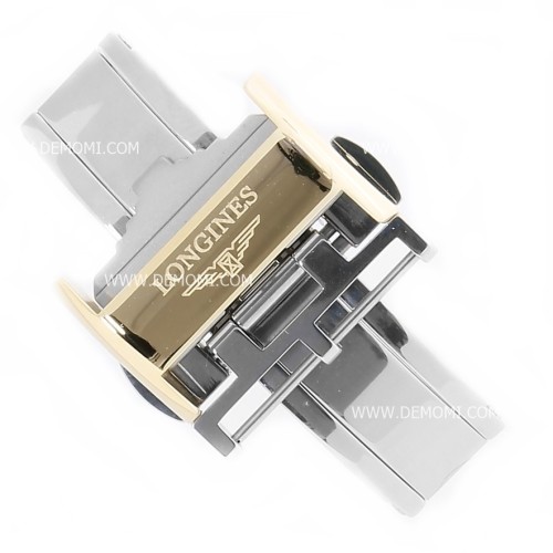 Longines Chiusura Déployante Doppia in Acciaio PVD yellow 18 mm - fits any leather strap