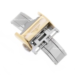 Longines Chiusura Déployante Doppia in Acciaio PVD yellow 18 mm - fits any leather strap 2