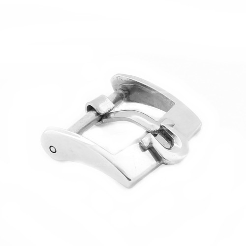 Omega Fibbia Vintage ardiglione Acciaio 14 mm emblema applicato