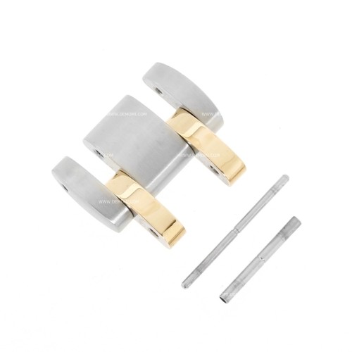 Zenith Maglia per Bracciale Rainbow. Finitura acciaio e oro giallo PVD Misure: 17,5x10x3,5 mm