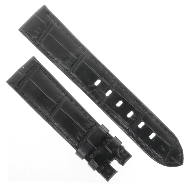 Cinturino Misure adatte a Montblanc Timewalker Stampa Alligatore Nero 20/18 mm.