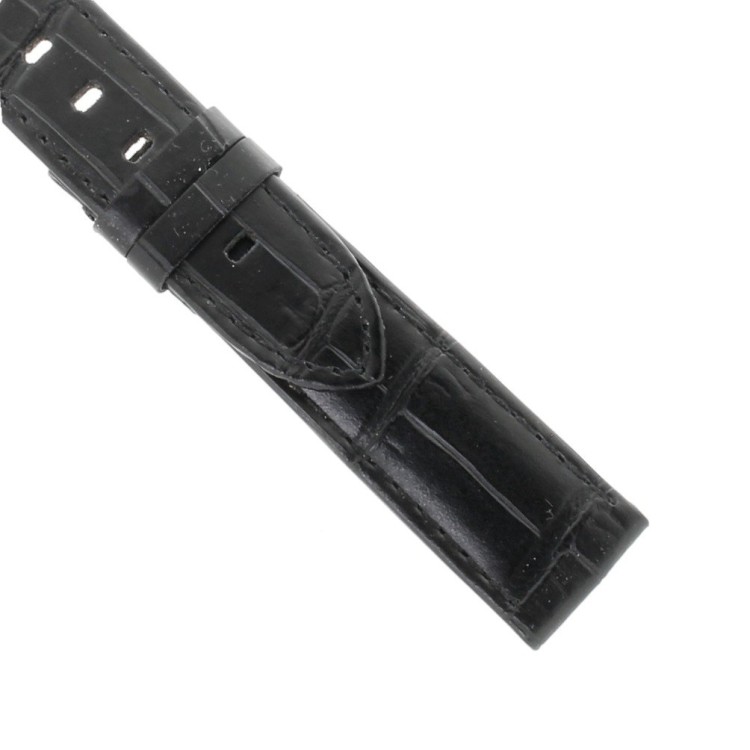 Cinturino Misure adatte a Montblanc Timewalker Stampa Alligatore Nero 20/18 mm.