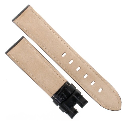 Montblanc Timewalker Cinturino Aftermarket Compatibile Stampa Alligatore Nero 20/18 mm B45B