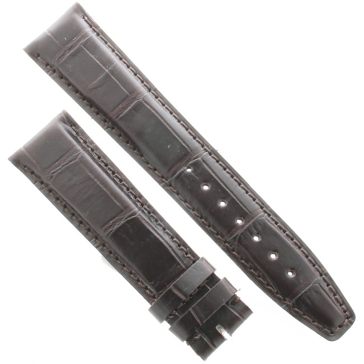 Cinturino Sartoriale Stampa Alligatore Marrone Moka Opaco 20/18 mm B4N Punta paitta