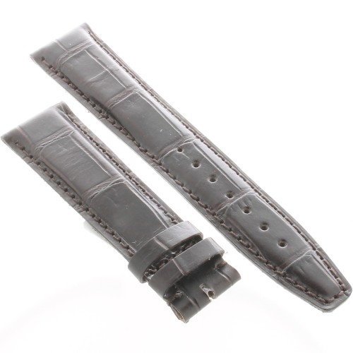 Cinturino Sartoriale Stampa Alligatore Marrone Moka Opaco 20/18 mm B4N Punta paitta