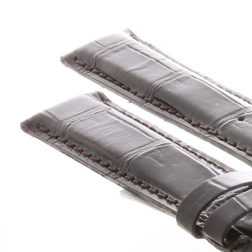 Cinturino Sartoriale Stampa Alligatore Marrone Moka Opaco 20/18 mm B4N Punta paitta