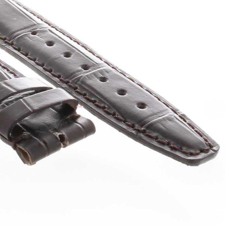 Cinturino Sartoriale Stampa Alligatore Marrone Moka Opaco 20/18 mm B4N Punta paitta