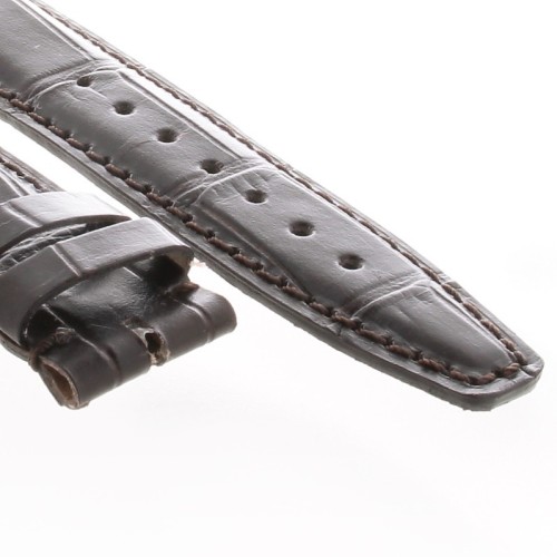 Cinturino Sartoriale Stampa Alligatore Marrone Moka Opaco 20/18 mm B47N Punta piatta