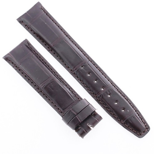 Cinturino Sartoriale Stampa Alligatore Marrone Moka Opaco 20/18 mm B4N Punta paitta