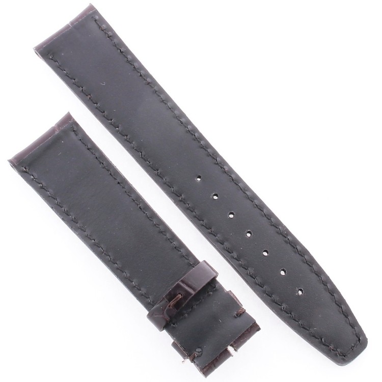 Cinturino Sartoriale Stampa Alligatore Marrone Moka Opaco 20/18 mm B47N Punta piatta