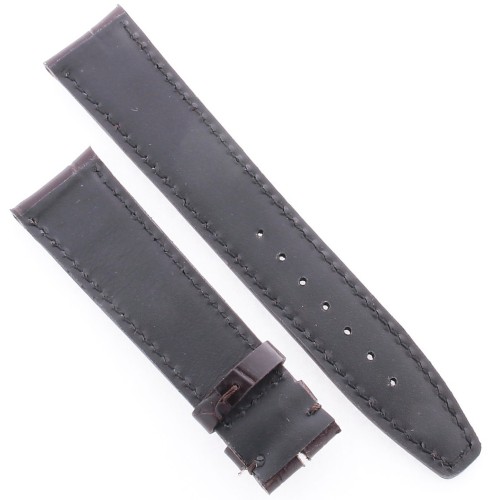 Cinturino Sartoriale Stampa Alligatore Marrone Moka Opaco 20/18 mm B47N Punta piatta