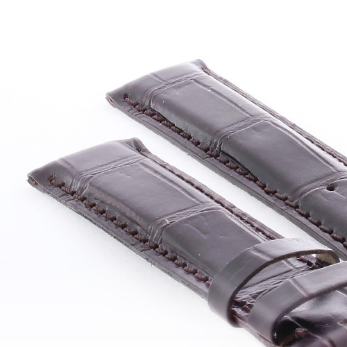 Cinturino Sartoriale Stampa Alligatore Marrone Moka Opaco 20/18 mm B4N Punta paitta