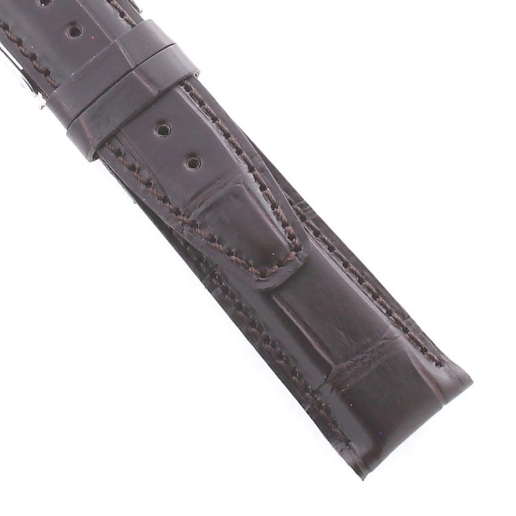 Cinturino Sartoriale Stampa Alligatore Marrone Moka Opaco 20/18 mm B4N Punta paitta