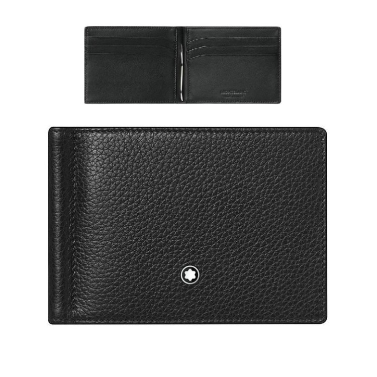 Meisterstuck Soft Grain MONTBLANC Portafoglio Orrizontale 126252 con 6 scomparti cc e un fermasoldi.