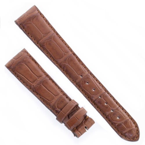 Cinturino Sartoriale Alligatore Marrone Medio opaco 18/16 mm B50B  classico..